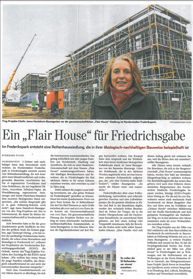Hamburger Abendblatt TING Projekte Ein flairHouse für Friedrichsgabe