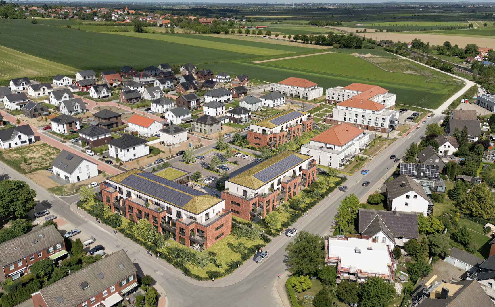 Visualisierung der Gebäude aus der Perspektive der Straßenansicht